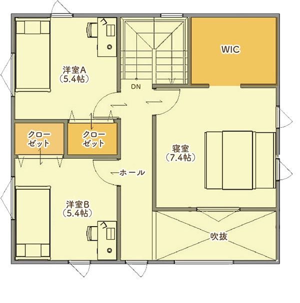 ママ楽の家 Free styleの参考例2F(2階)間取り図